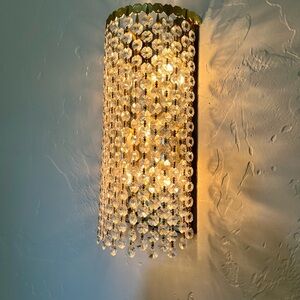 Elegant LUMINAIRE Gold Crystal Wall Sconce